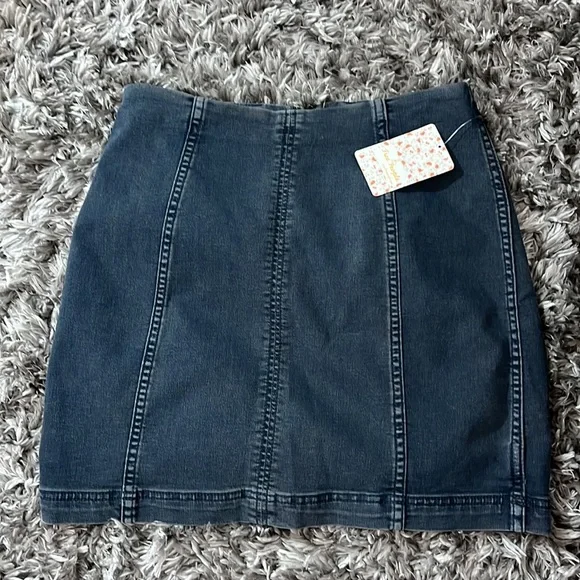 Free People - Denim Mini Skirt - Body Hugging Silhouette - Woman’s Size: 6 and 8 - Picture 9 of 12